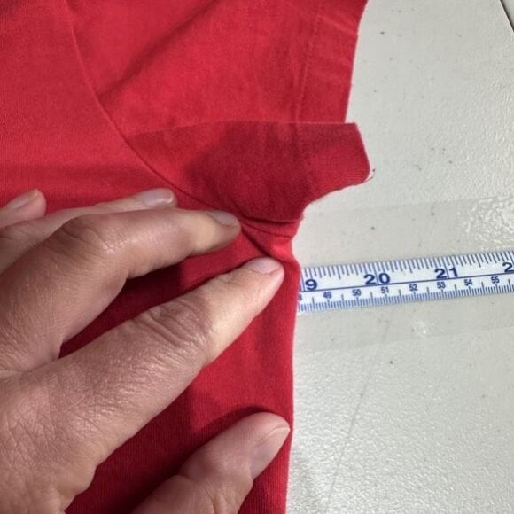 Polo Ralph Lauren Womens Solid V Neck Short Sleeve Top Red Size Large Logo chest - Picture 7 of 8